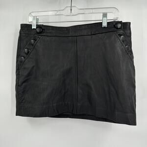 Red By Marc Ecko Junior Black Leather Mini Skirt Size 9 Festival Grunge Mob Wife